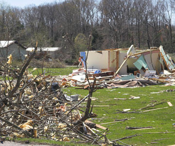 the aftermath of a tornado